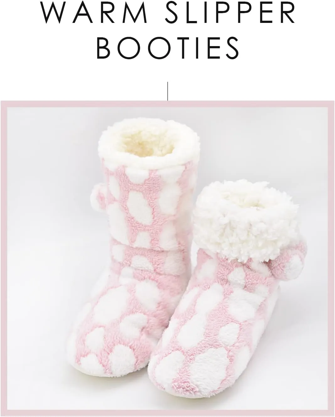 Panda Bros Women's Slipper Sock Indoor Super Soft Warm Fuzzy Lined Booties Slippers, Winter Fluffy House Socks with Grippers