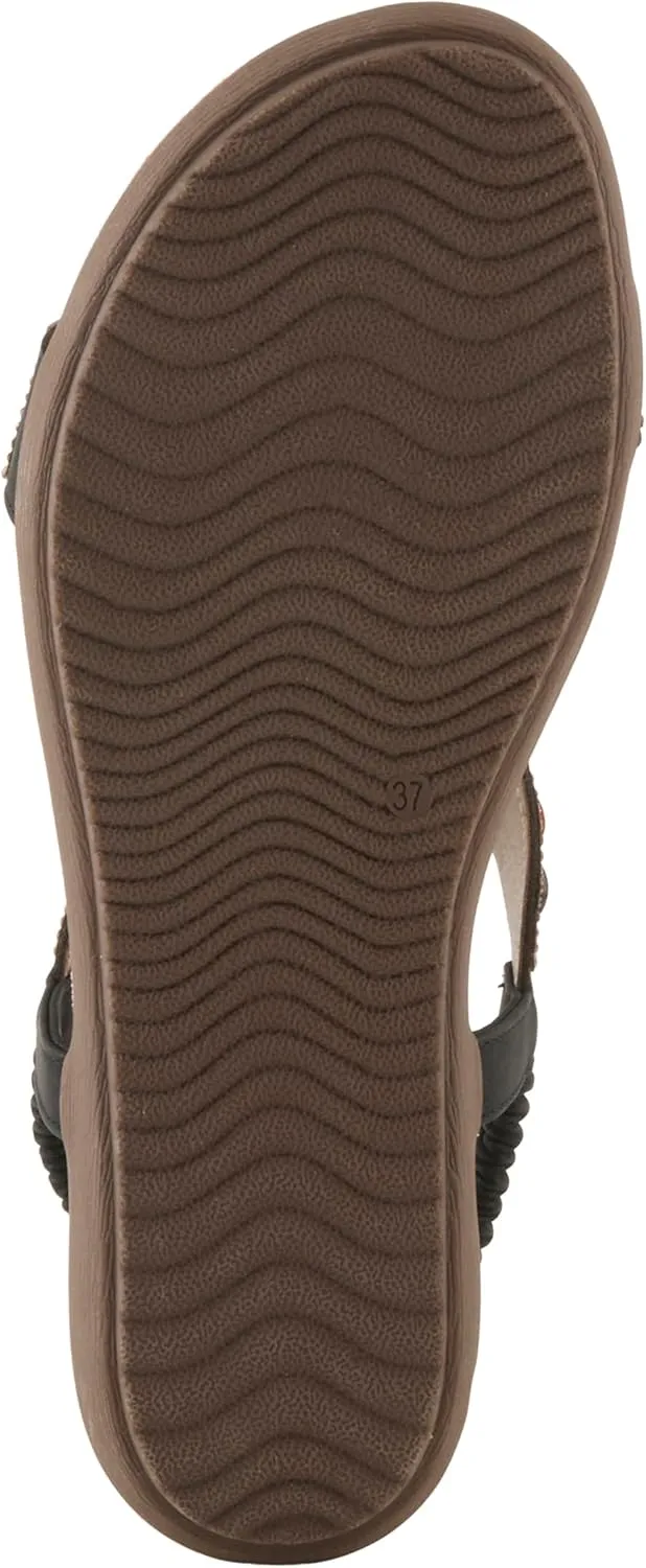 PATRIZIA Women's PONYO Slip-On Sandals - Beaded and Crystal Embellishments, Faux Suede Padded Footbed, Chic Summer Design