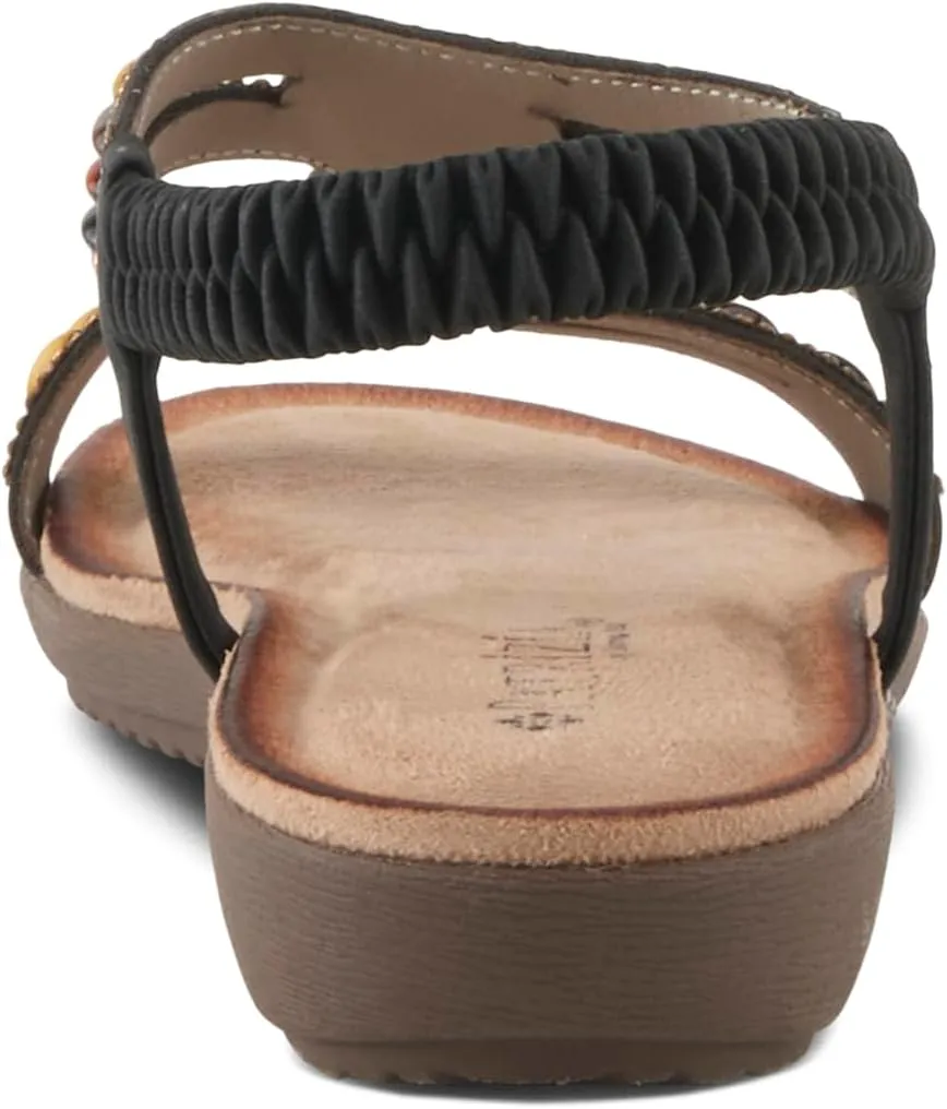 PATRIZIA Women's PONYO Slip-On Sandals - Beaded and Crystal Embellishments, Faux Suede Padded Footbed, Chic Summer Design