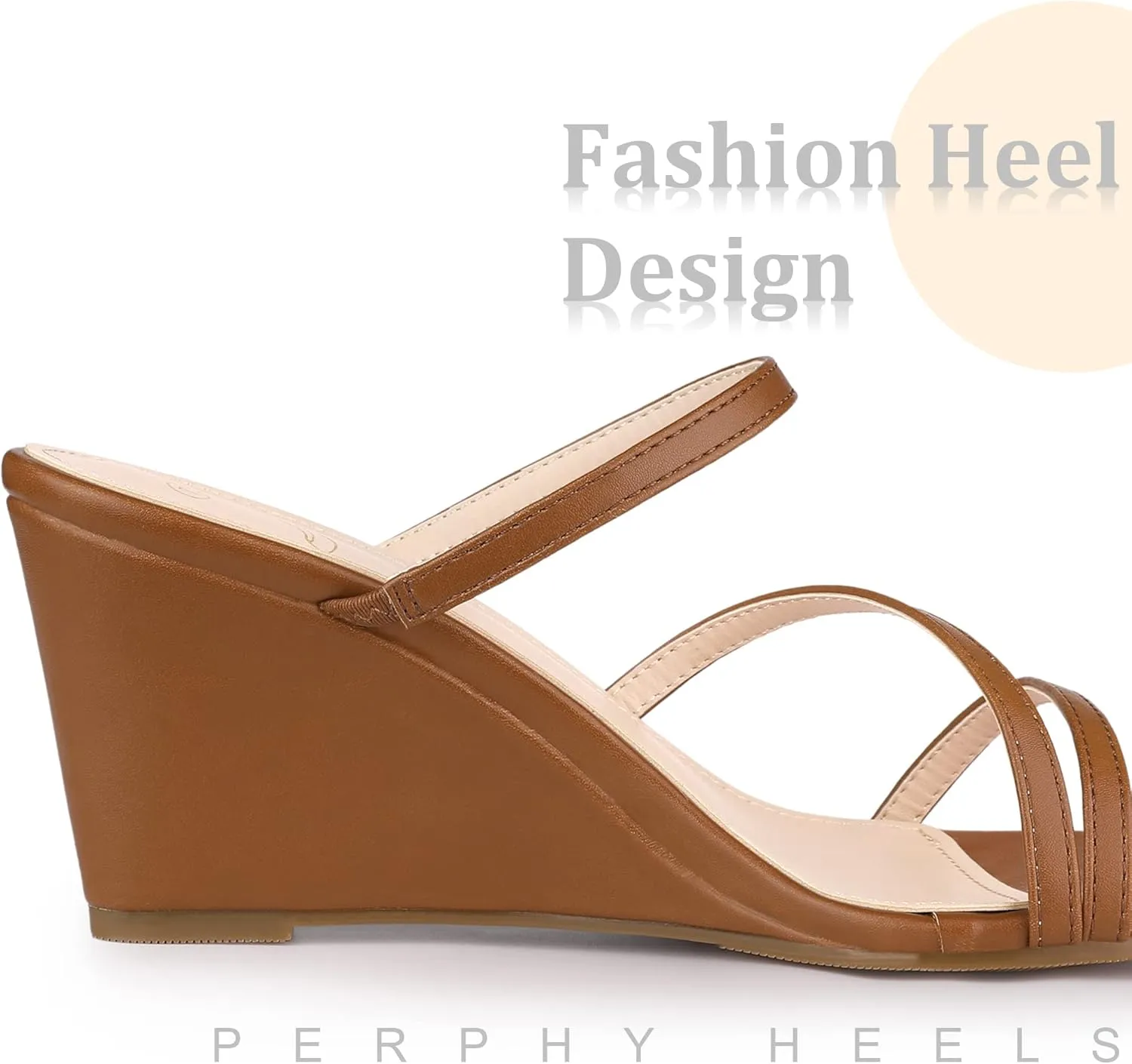 Perphy Strappy Low Wedges Wedge Heels Slide Sandals for Women