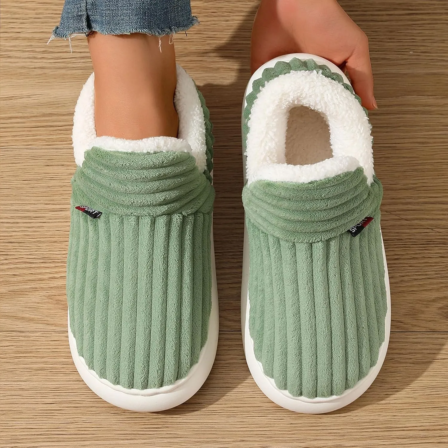Pluffi Cozy Stylish Slipper, Pluffi Slipper Booties, Winter Fuzzy Warm Thick-Soled Plush House Cloud Slides Men Women