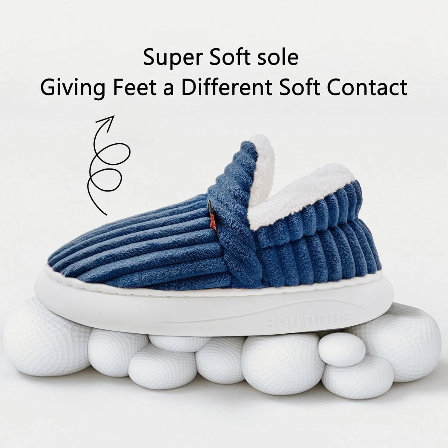 Pluffi Slipper Booties Women Men Cloud Slippers Fluffy Slippers for Women Warm Thick Sole Anti-Skid House Shoes