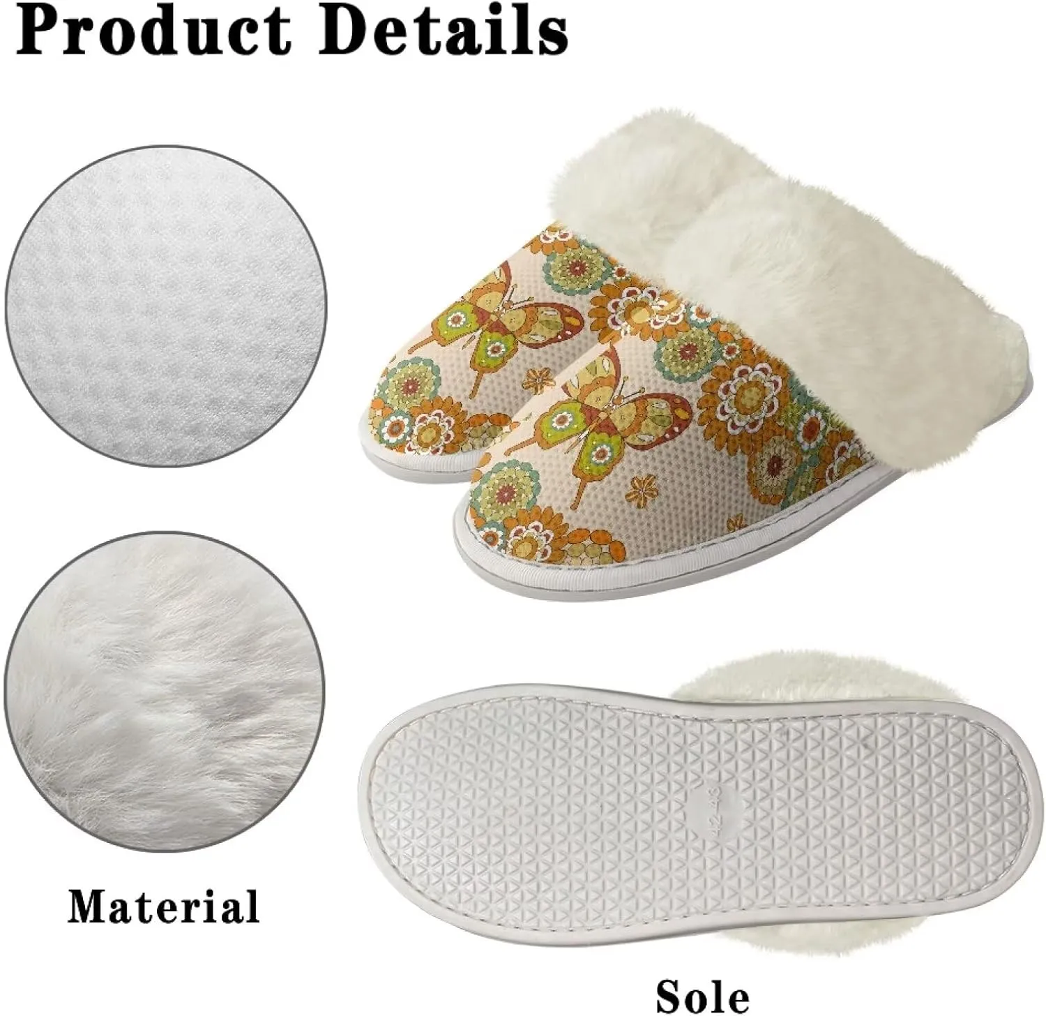 Plush House Shoes for Women Closed Toe House Slipper Warm Flannel Fuzzy Slippers with Non Skid Sole for Indoor