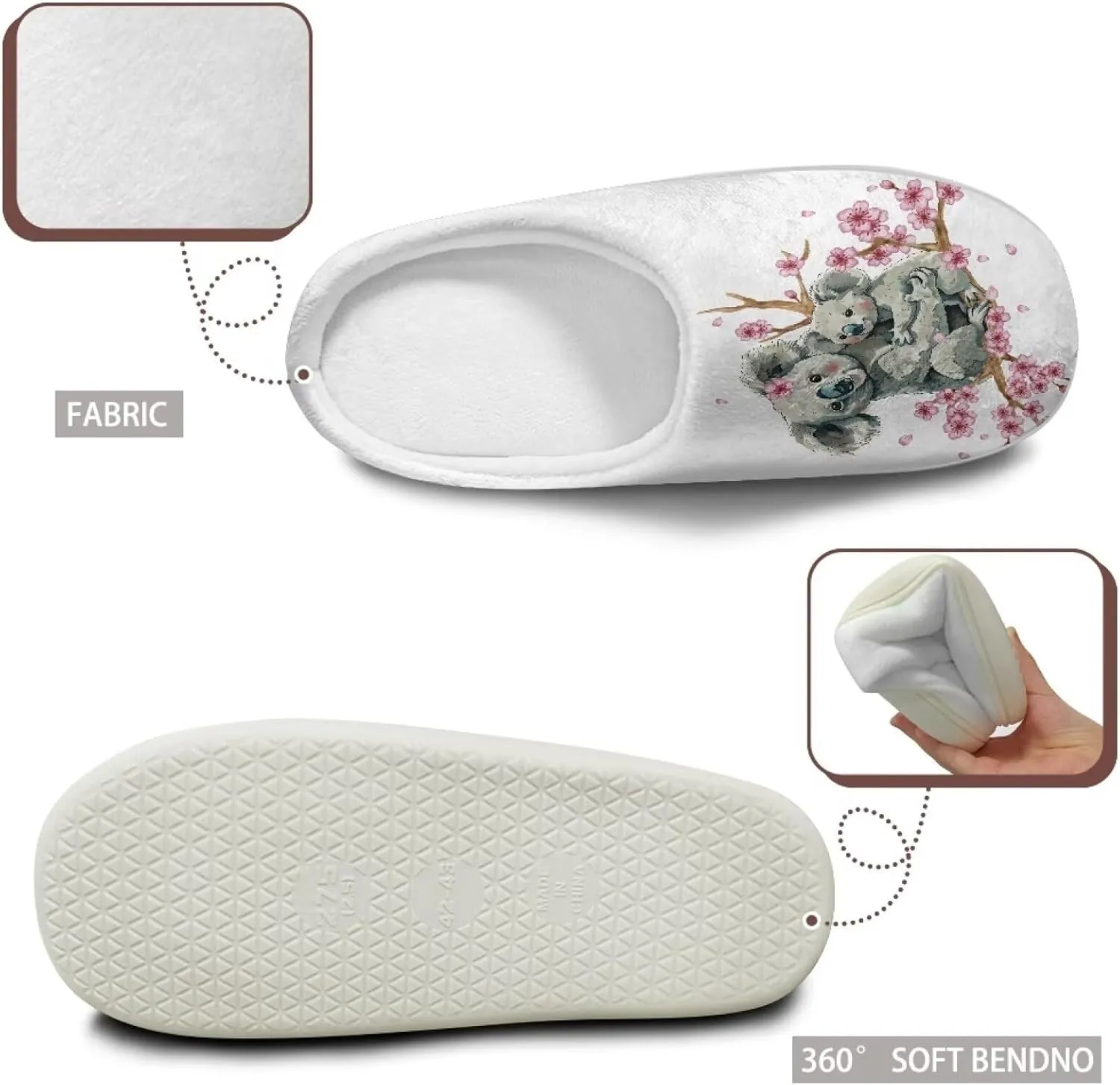 Plush Slipper for Women Warm Soft Flannel Fuzzy House Cotton Slipper Winter Non-Slip for Outdoor Slipper Ladies US 3-13