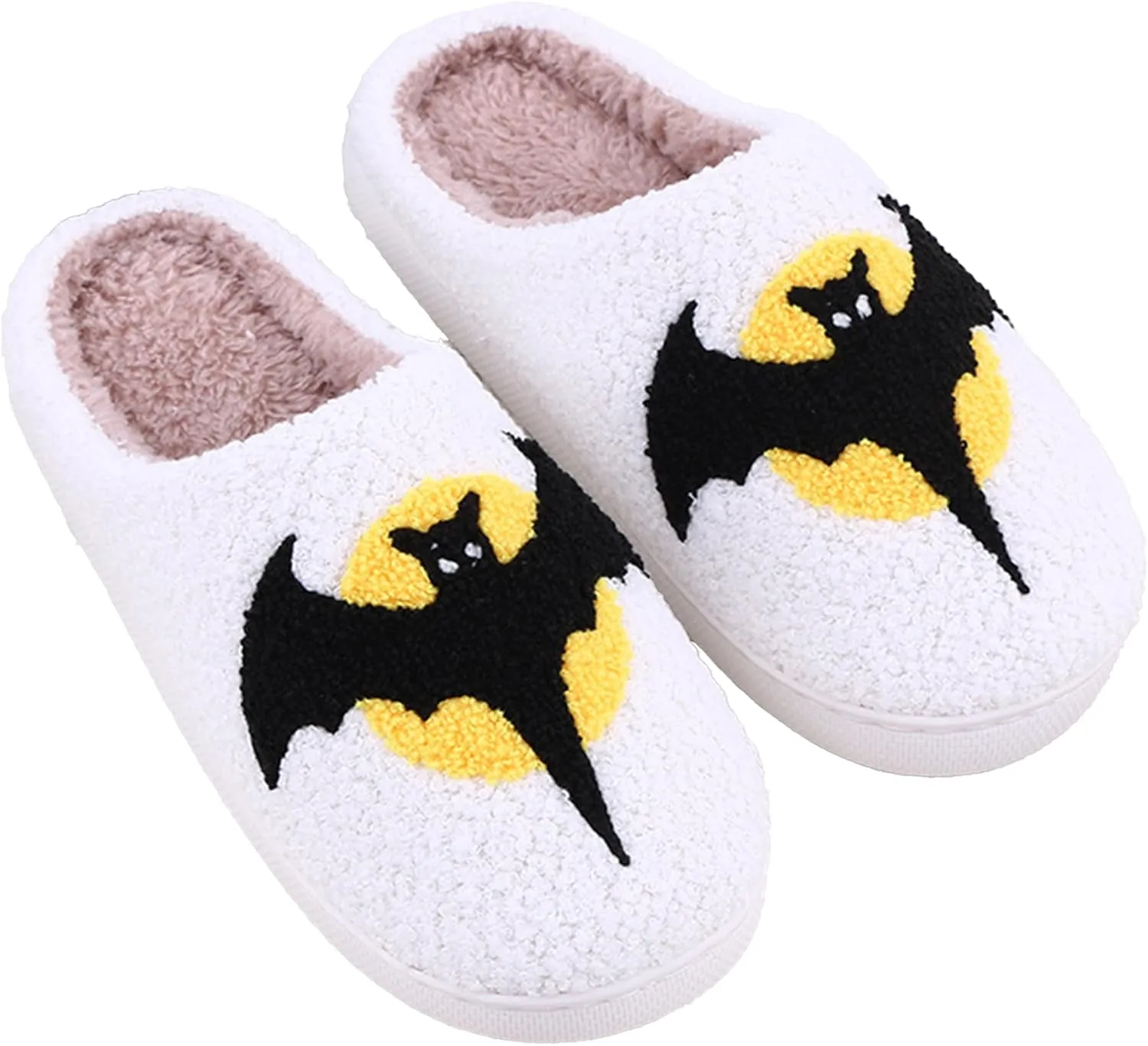 Plush Slippers for Women and Men - Cozy Indoor Slip-On House Shoes - Soft Winter Cotton Slippers with Cute Designs