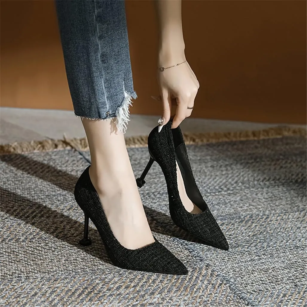 Pointed Fine Heel Mesh Bare Plate High Heels Female Commuter Female 7cm/2.76in High Heels