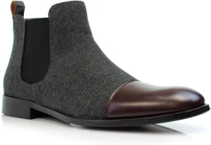 Polar Fox Barrett MPX806058 Memory Foam Classic Vegan Leather Chelsea Business Casual Chukka Boots