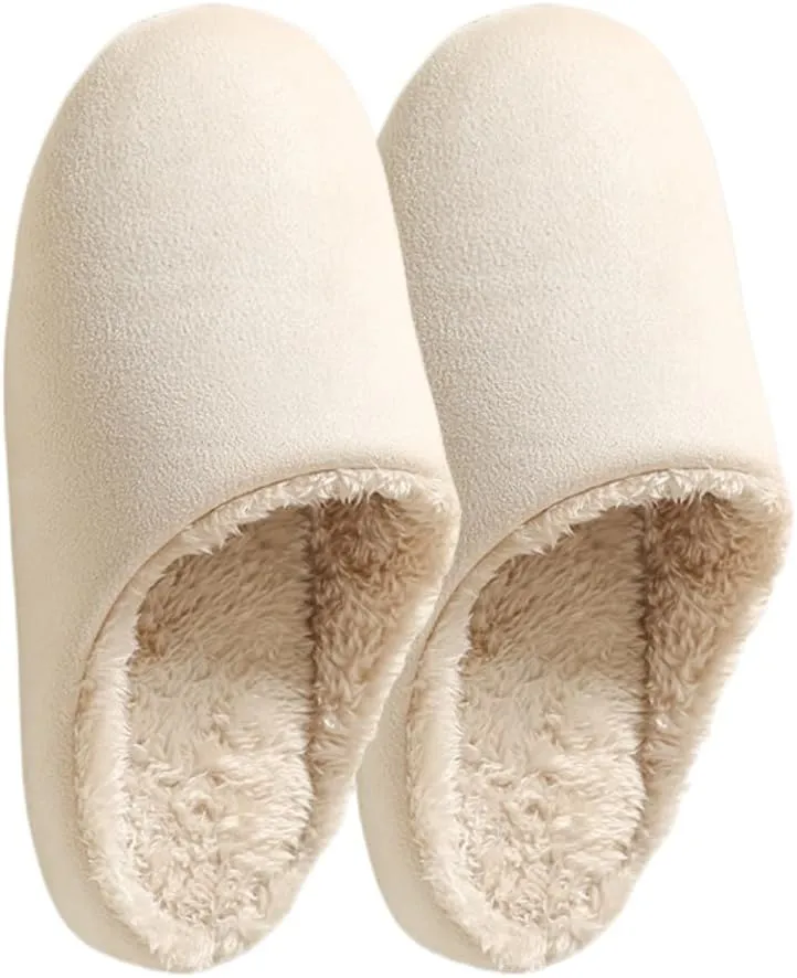 Premium Comfort Silent Quiet Sole Lightweight Non Slip Men's Fuzzy House Slippers Inddor Soft Warm Furry Shoes