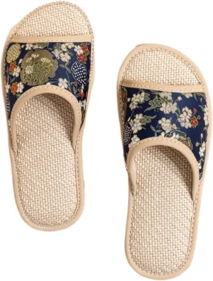 Premium Luxury Satin Silk Royal Style All Seasons Comfort Men's House Linen Slippers Indoor Soft Home Slip On Shoes