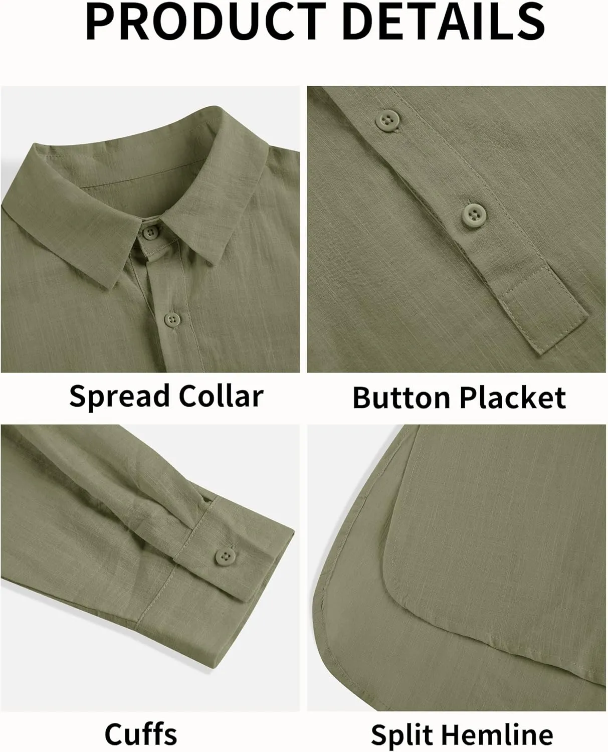 Pretifeel Womens Cotton Linen Tunic Shirts Button Down Long Sleeve Blouse Tops Beach Cover Up