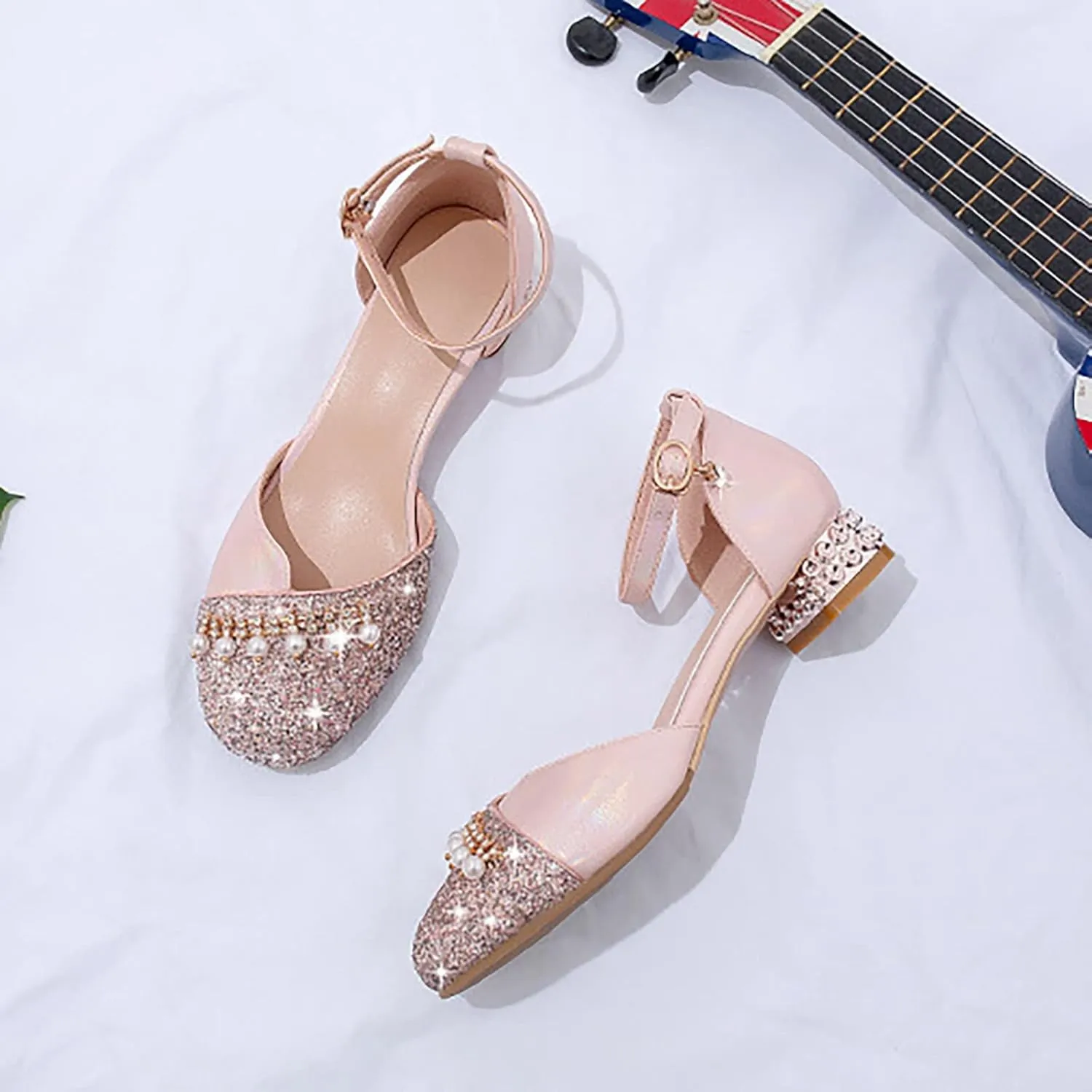 Princess Costumes Shoes, Cosplay Birthday Party Dress Up Sandals for Girls, Toddler or Kids
