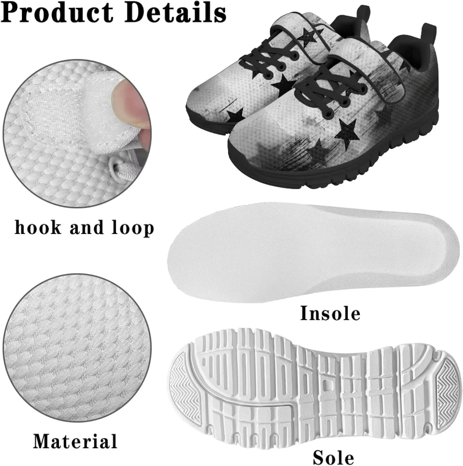 Print Shoes for Kids Boys Cute Shoes for Running Walking Slip On Shoes