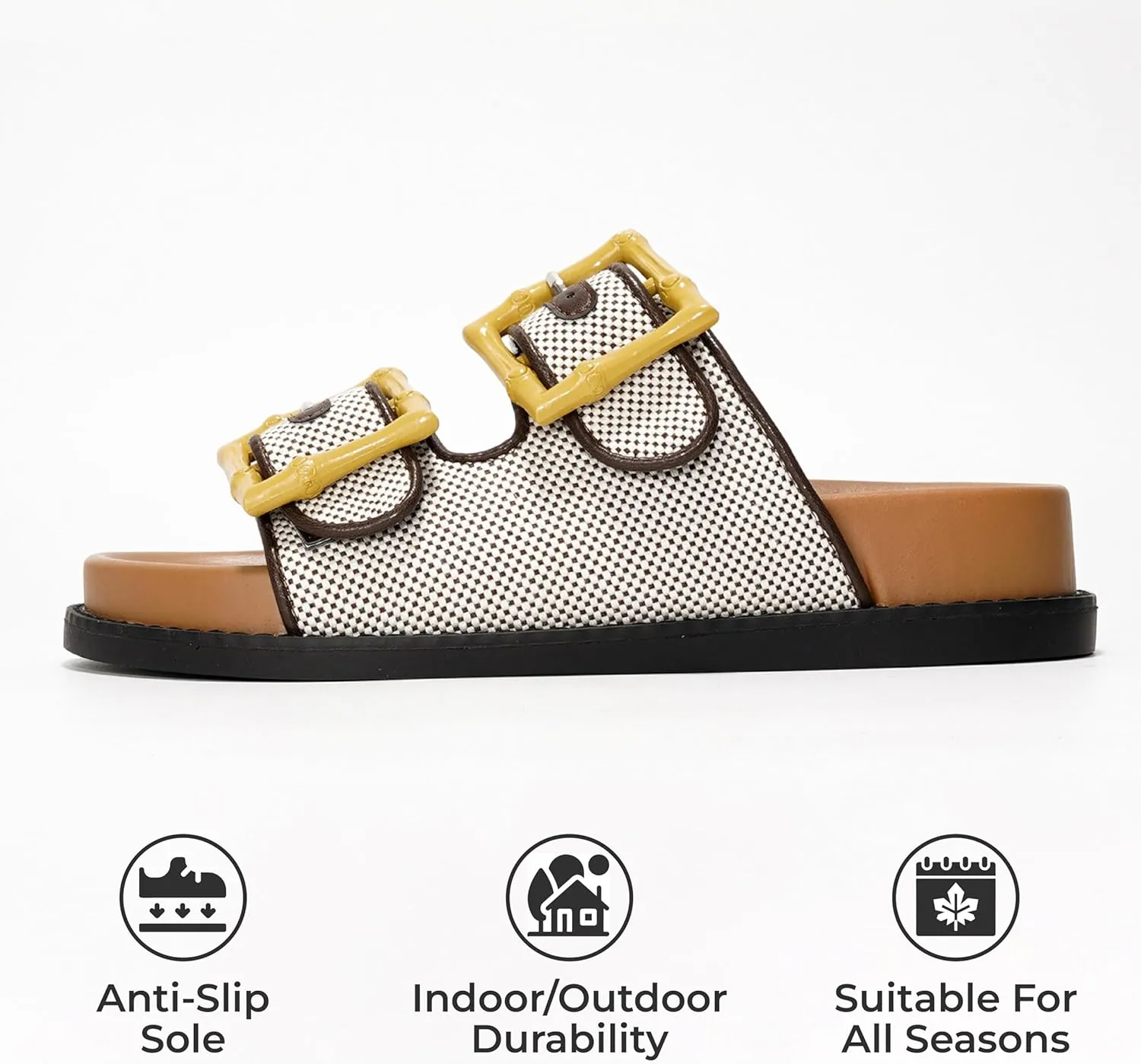Project Cloud Platform Summer Sandals for Women 2025 - Comfortable and Adjustable Straps Summer Slides with Memory Foam Insole - Non-Slip Casual Womens Sandals