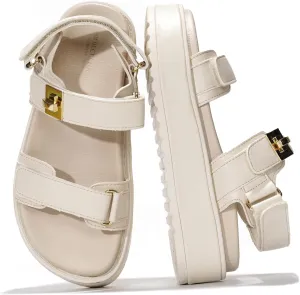 Project Cloud Wedge Sandals for Women - Memory Foam & Open Toe Platform - Non-Slip Beach Essentials Wedges Platform Sandals for Women 2025 (Ginevra, Bone, 8)