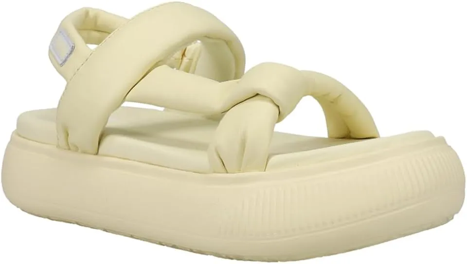 PUMA Womens Suede Mayu Summer Platform Casual Sandals Casual Mid Heel 2-3" - Off White