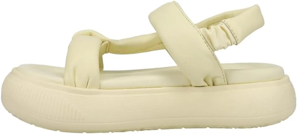 PUMA Womens Suede Mayu Summer Platform Casual Sandals Casual Mid Heel 2-3" - Off White