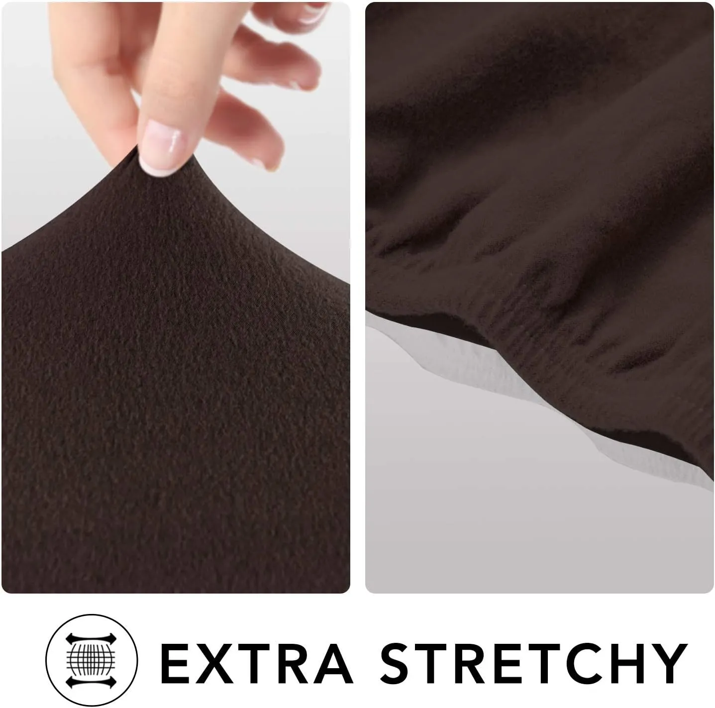 PureFit Super Stretch Sofa Slipcover – Spandex Non Slip Soft Couch Sofa Cover, Washable Furniture Protector with Non Skid Foam and Elastic Bottom for Kids, Pets （Sofa, Chocolate）