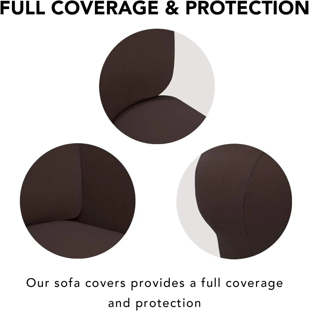 PureFit Super Stretch Sofa Slipcover – Spandex Non Slip Soft Couch Sofa Cover, Washable Furniture Protector with Non Skid Foam and Elastic Bottom for Kids, Pets （Sofa, Chocolate）