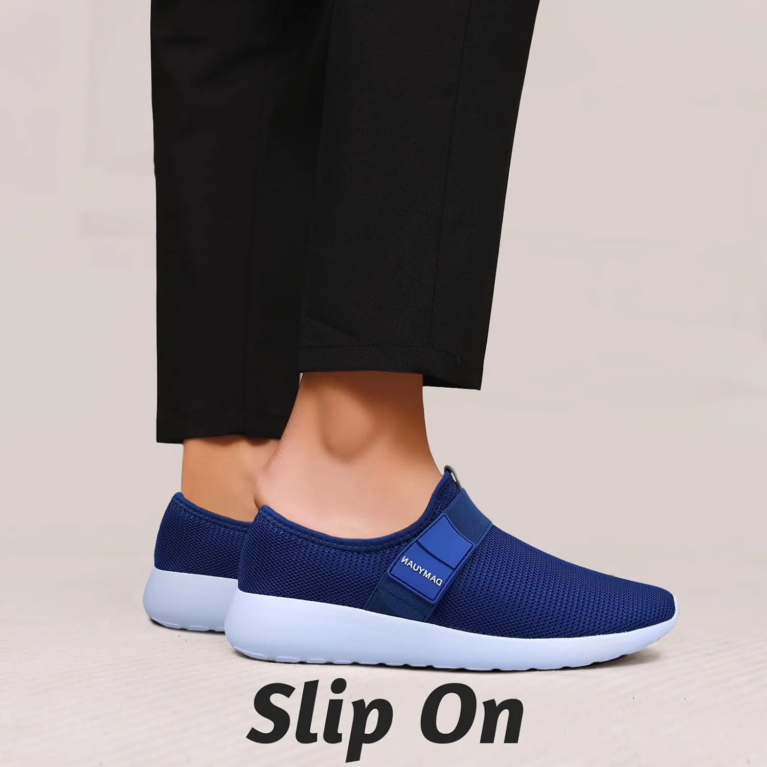 QIJGS Slip on Shoes for Men Running Tennis Athletic Gym for Men Mesh Lightweight Sports Fashion Workout Casual Sneakers
