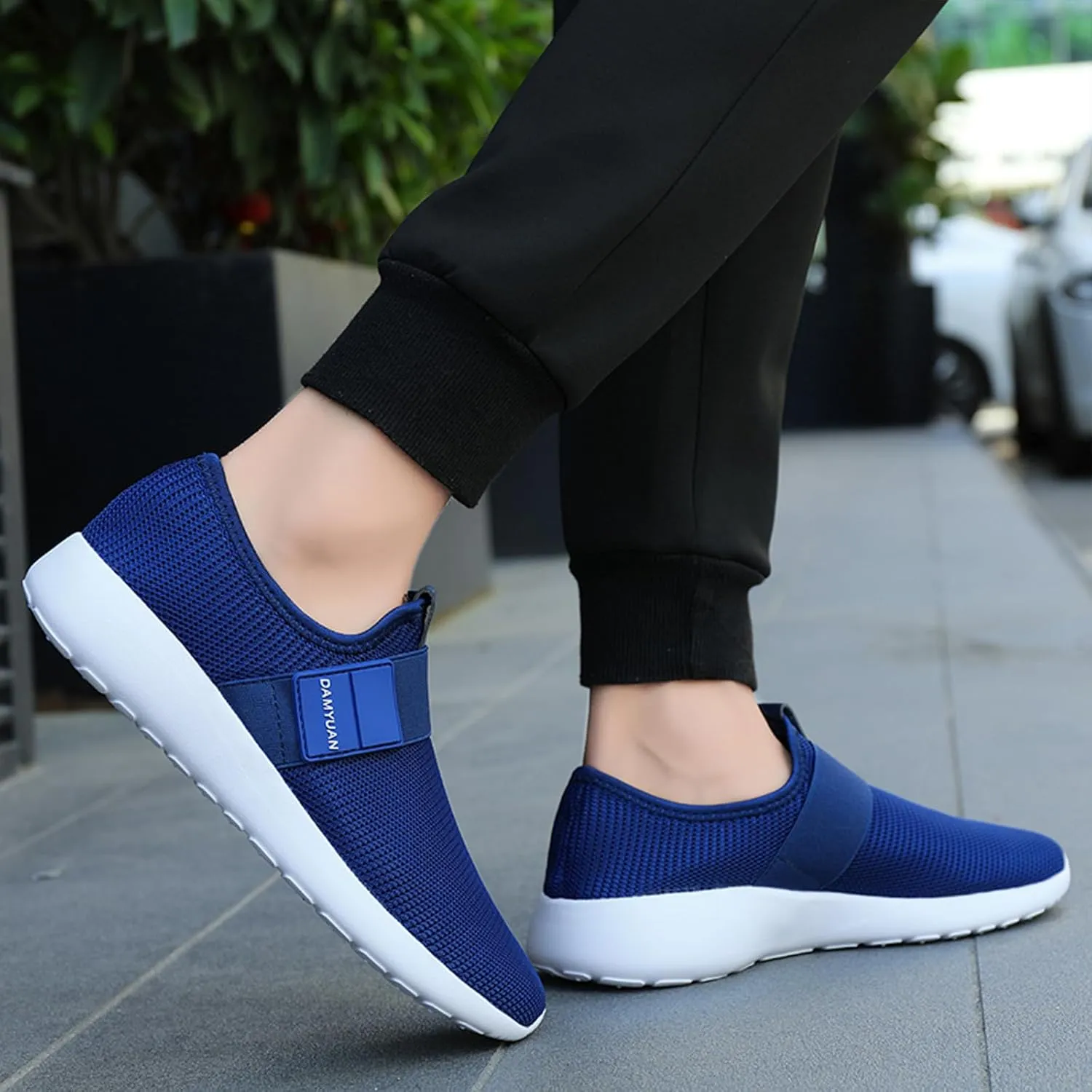 QIJGS Slip on Shoes for Men Running Tennis Athletic Gym for Men Mesh Lightweight Sports Fashion Workout Casual Sneakers