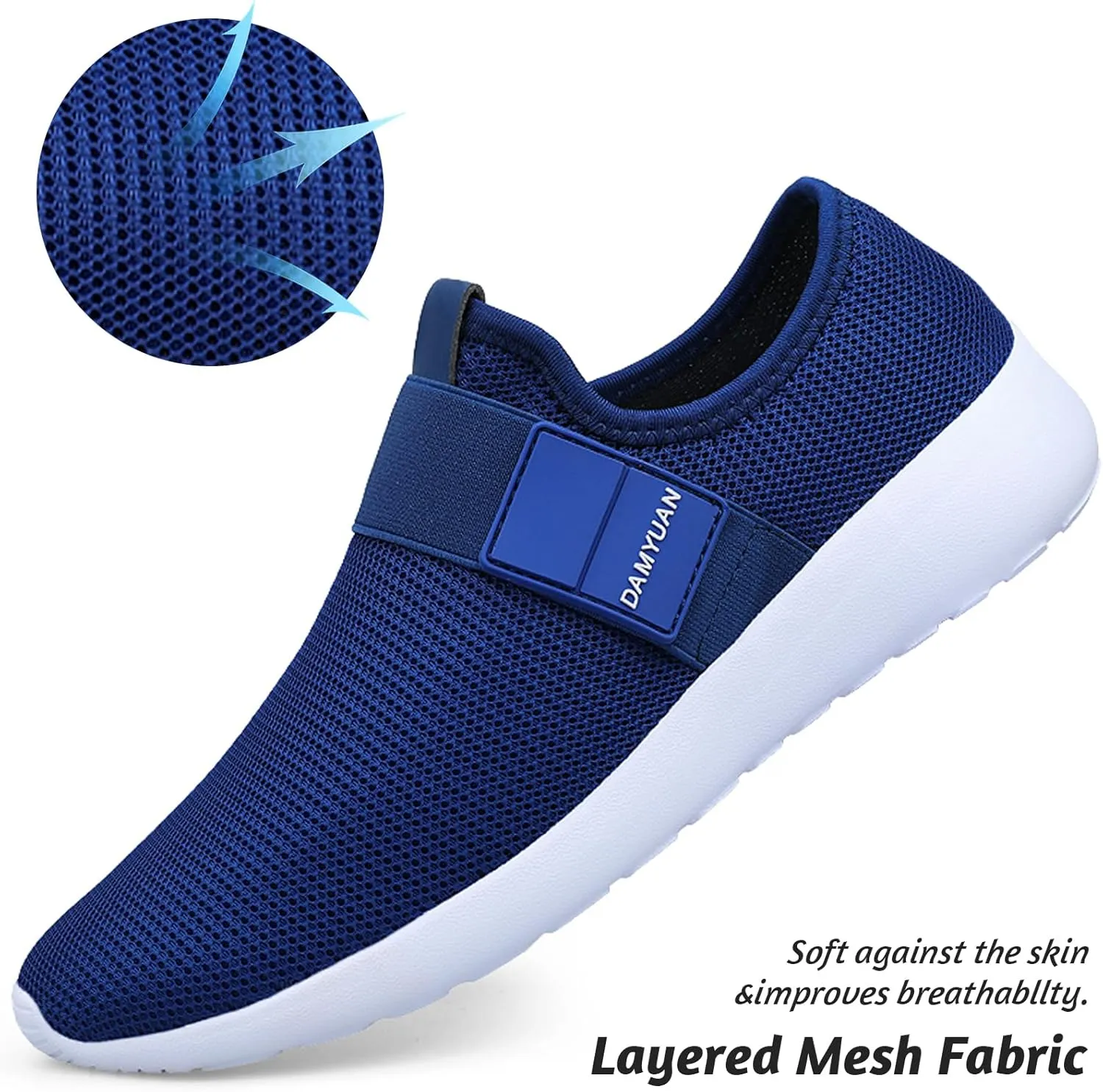 QIJGS Slip on Shoes for Men Running Tennis Athletic Gym for Men Mesh Lightweight Sports Fashion Workout Casual Sneakers