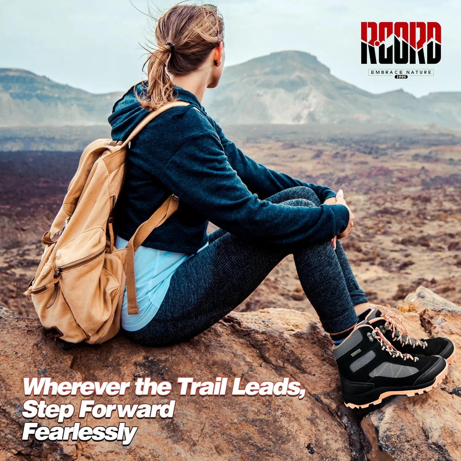 R CORD Womens Hiking Boots Waterproof Hiking Boots Womens Non-Slip Hiking Shoes Backpacking Boots All Day Walking Boots Outdoor