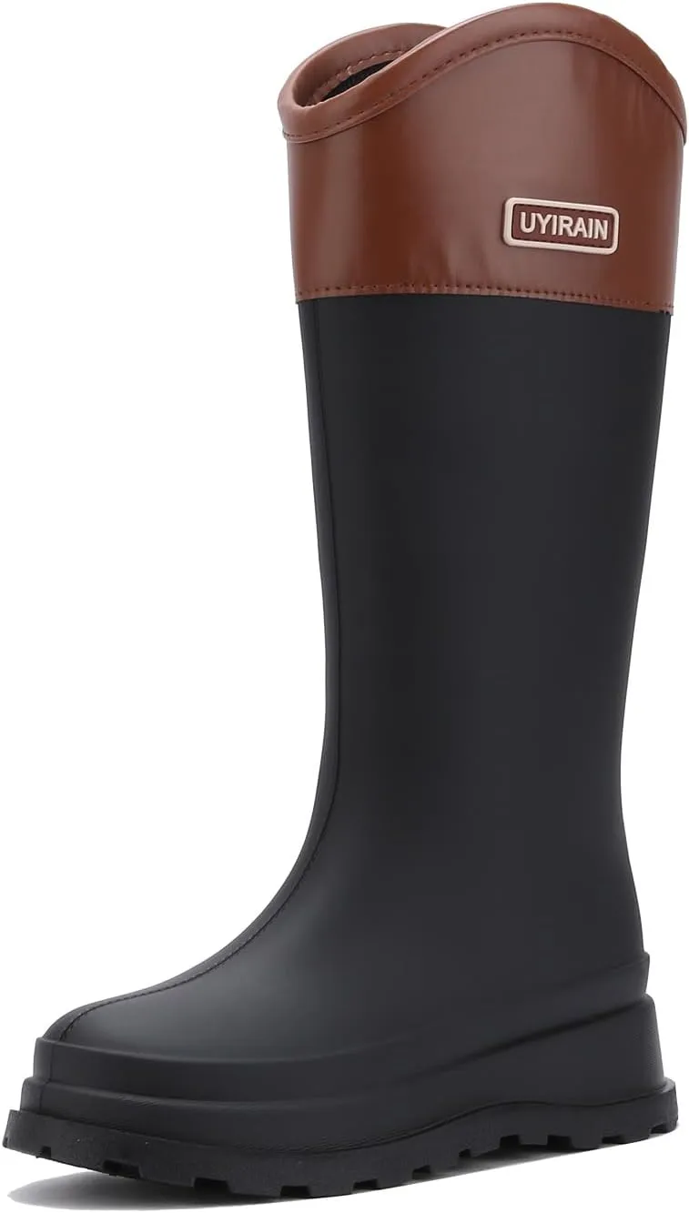 Rain Boots for Women, Anti-Slip Rubber Boots Waterproof Garden Boots Durable Slip Resistant Muck Boots,Tall Water Women Boots Comfort Fishing Boots Knee High Work Boots for Outdoor