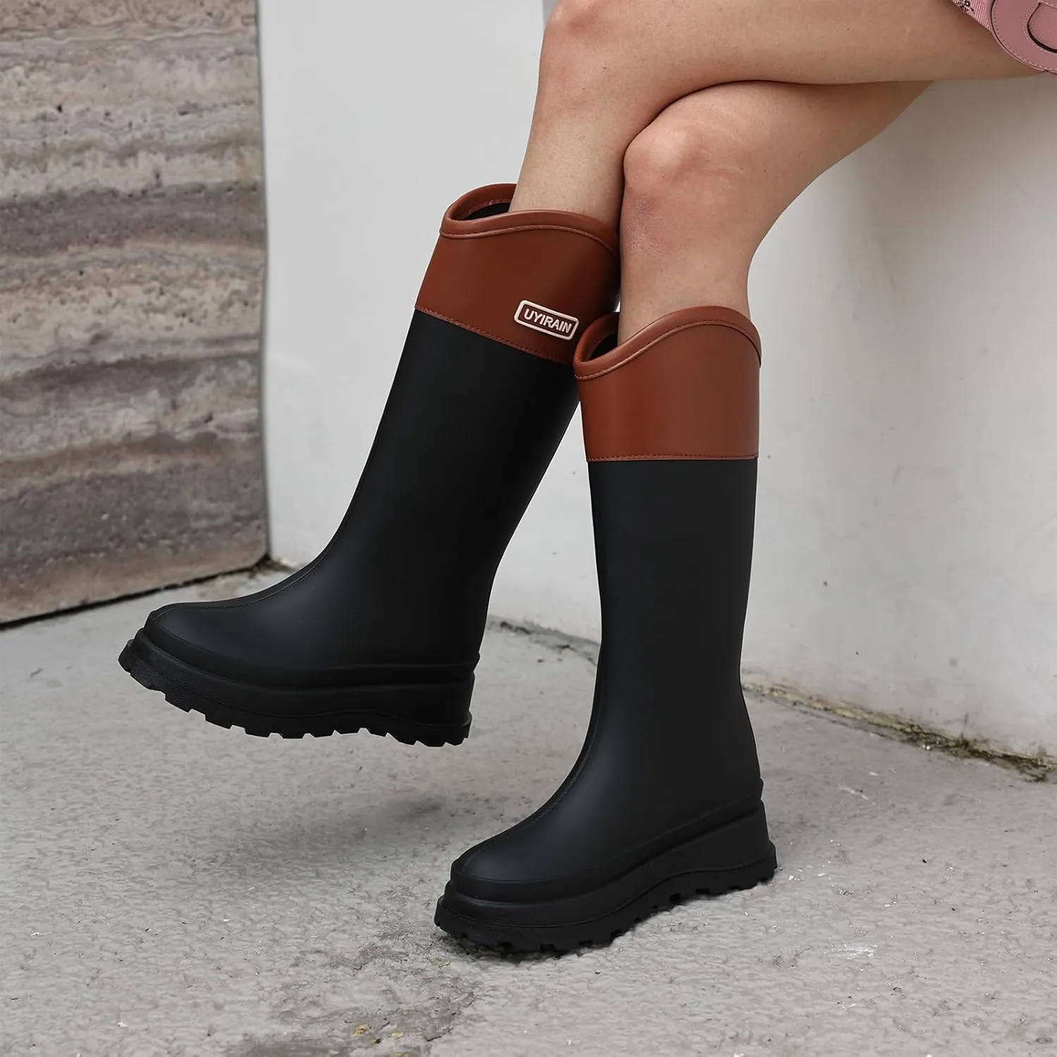 Rain Boots for Women, Anti-Slip Rubber Boots Waterproof Garden Boots Durable Slip Resistant Muck Boots,Tall Water Women Boots Comfort Fishing Boots Knee High Work Boots for Outdoor