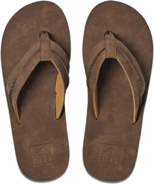 Reef Men's Sandals Marbea SL | Vegan Leather Flip Flops for Men, Tan, 14