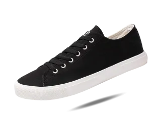 Retro Black/White Canvas Sneakers Unisex Size - Cushioned Insole