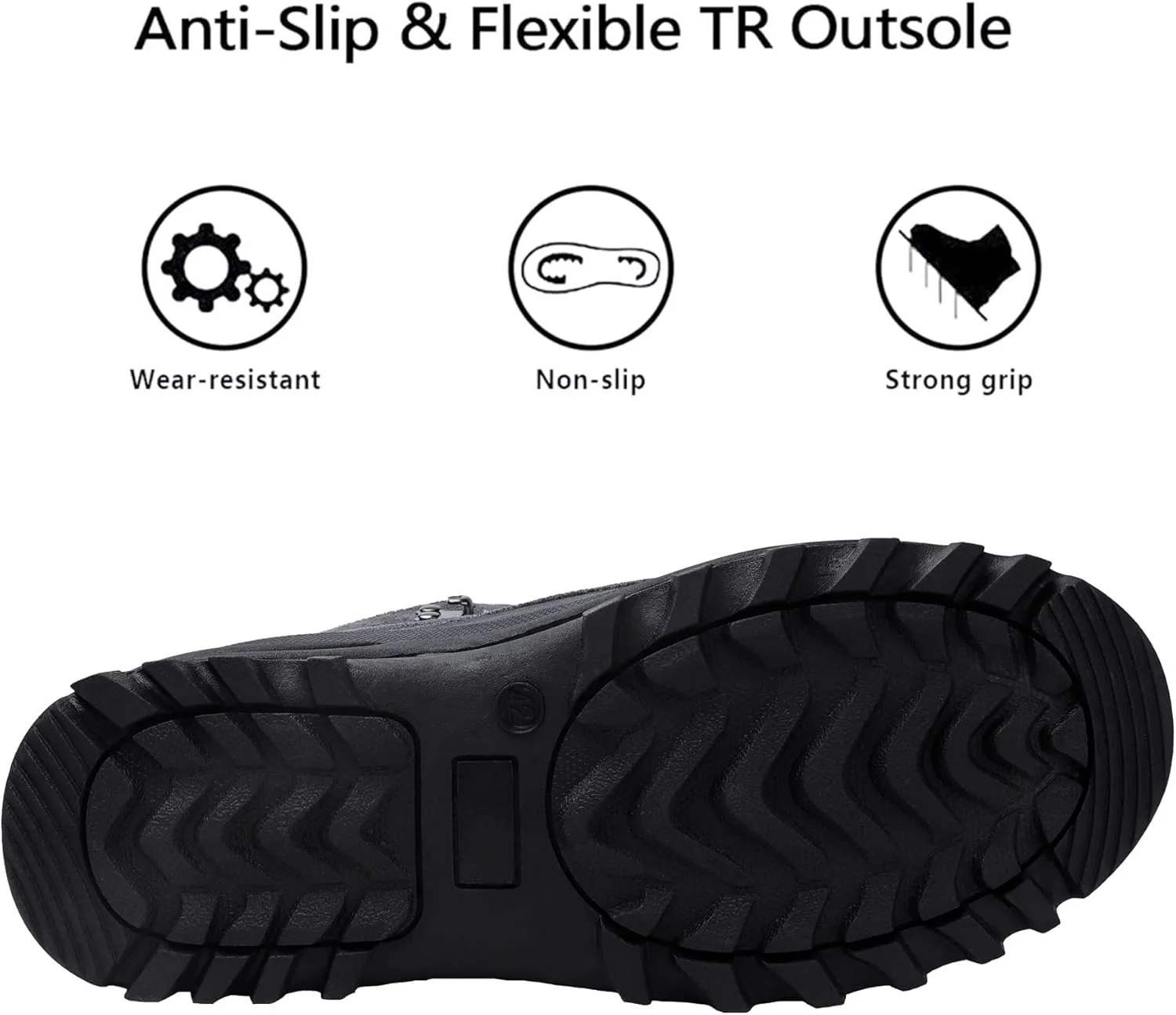 riemot Women's Men's Winter Boots Waterproof Snow Boots Insulated Furry Walking Mucker Yard Boots Warm Anti-Slip Ankle Hiking Skiing Boots Black Brown Grey Purple