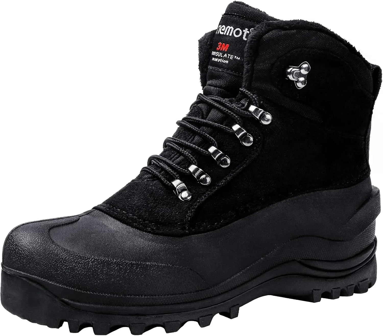 riemot Women's Men's Winter Boots Waterproof Snow Boots Insulated Furry Walking Mucker Yard Boots Warm Anti-Slip Ankle Hiking Skiing Boots Black Brown Grey Purple