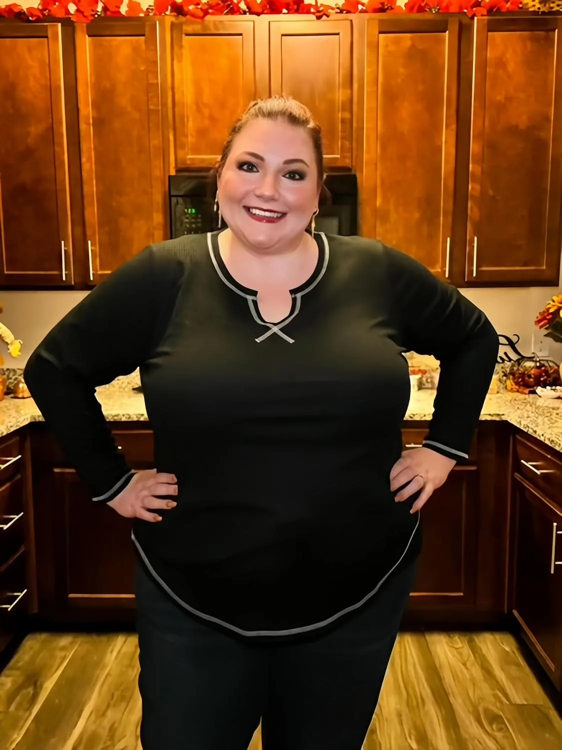 RITERA Plus Size Tops for Women Long Sleeve Waffle Knit Shirts Casual Oversized V Neck Basic Solid Sweatshirts XL-5XL