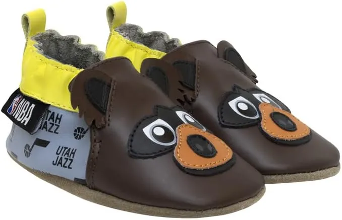 Robeez Baby Boys and Girls NBA Basketball Team Soft Soles Slip-Resistant Crib Shoes Slippers for Infant and Toddler, 0-24 Months