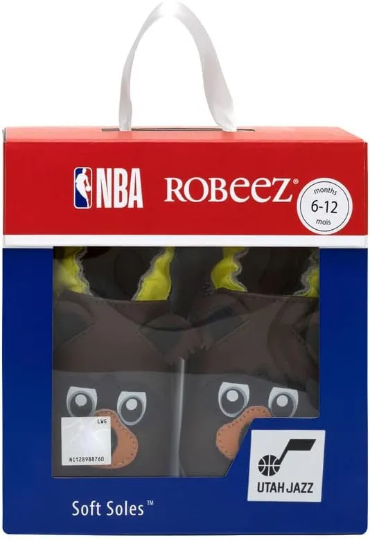 Robeez Baby Boys and Girls NBA Basketball Team Soft Soles Slip-Resistant Crib Shoes Slippers for Infant and Toddler, 0-24 Months