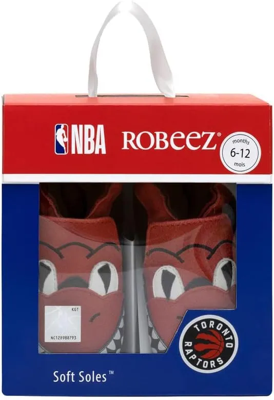 Robeez Baby Boys and Girls NBA Basketball Team Soft Soles Slip-Resistant Crib Shoes Slippers for Infant and Toddler, 0-24 Months