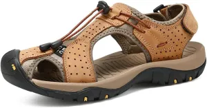 Rojeam Mens Casual Walking Sandals Closed Toe Beach Shoes Sports Outdoor Sandals Summer Sandals for Hiking Trekking