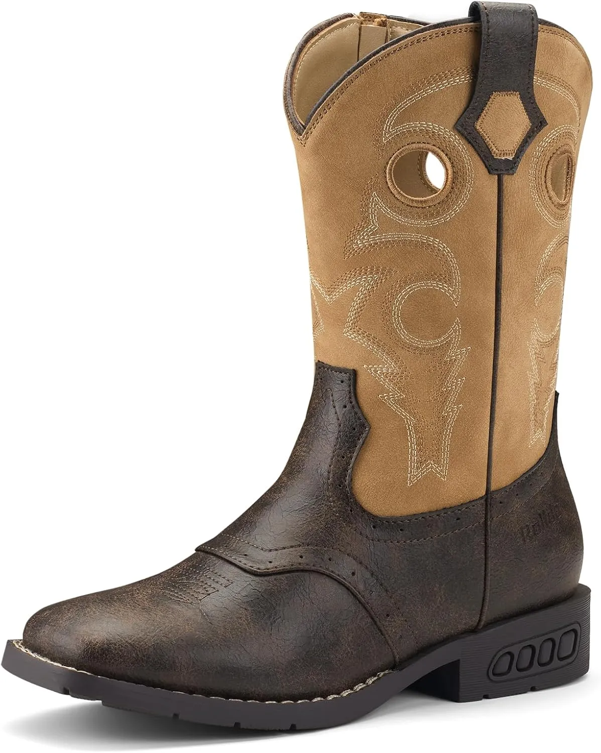 Rollda Boys Cowboy Boots Kids Western Boots Square Toe Girls Cowgirl Boots for Toddler/Little Kid/Big Kid