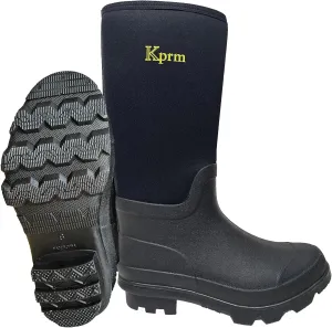 Rubber Rain Boots for Men Waterproof Lightweight Durable Neoprene Men's Work Boot Insulated for Mud Muck Outdoor