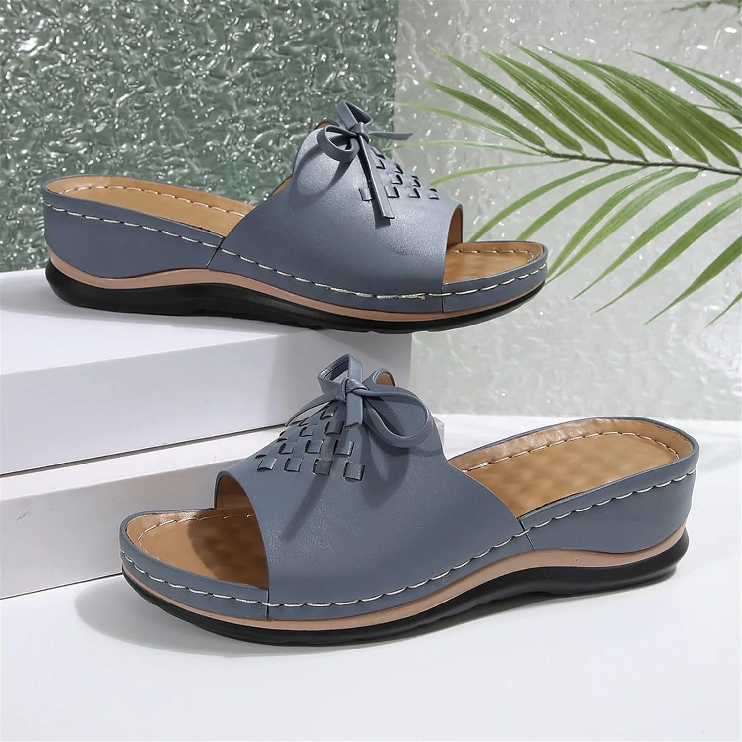 Sandals for Women 2025 Comfortable Arch Support Open Toe Soft Insole Beach Vacation Slingback Slip-On Wedge Sandals