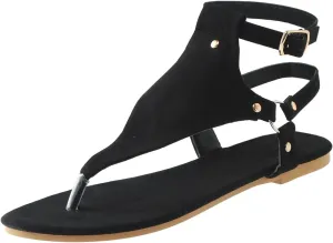 Sandals for Women Dressy Summer Thong Flip Flops Comfortable Ankle Strap Strappy Flat Sandals Walking Shoes Beach Sandals