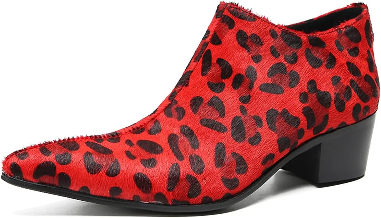 Santimon Mens Chelsea Boots Casual Dress Suede Leather Ankle Boots Pointed Toe Heel Pumps Fashion Prom Wedding Tuxedo Party Disco Western Cowboy Chukka Boots for Men