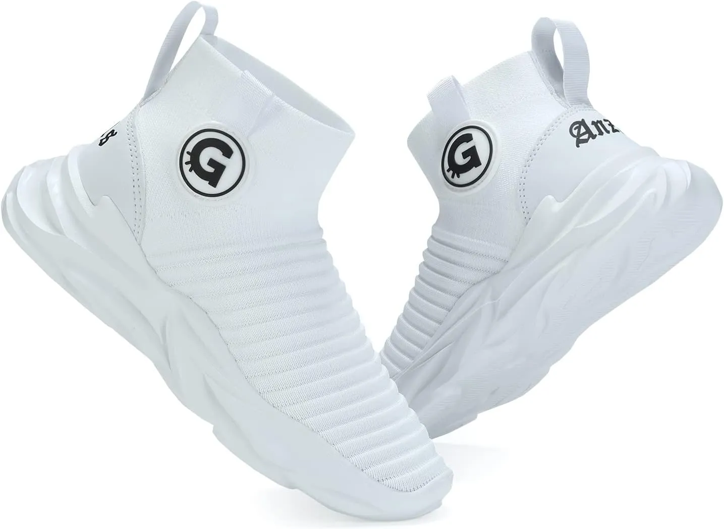 Santiro Boys Sneakers Girls Slip on Shoes Fashion High Top Athletic Shoe