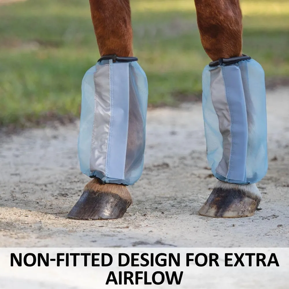 Schneiders Mosquito Mesh II Non-Fitted Horse Fly Boots | Set of 4 | Enhanced Leg Protection & Airflow | Reflective Safety Design | Color Gray