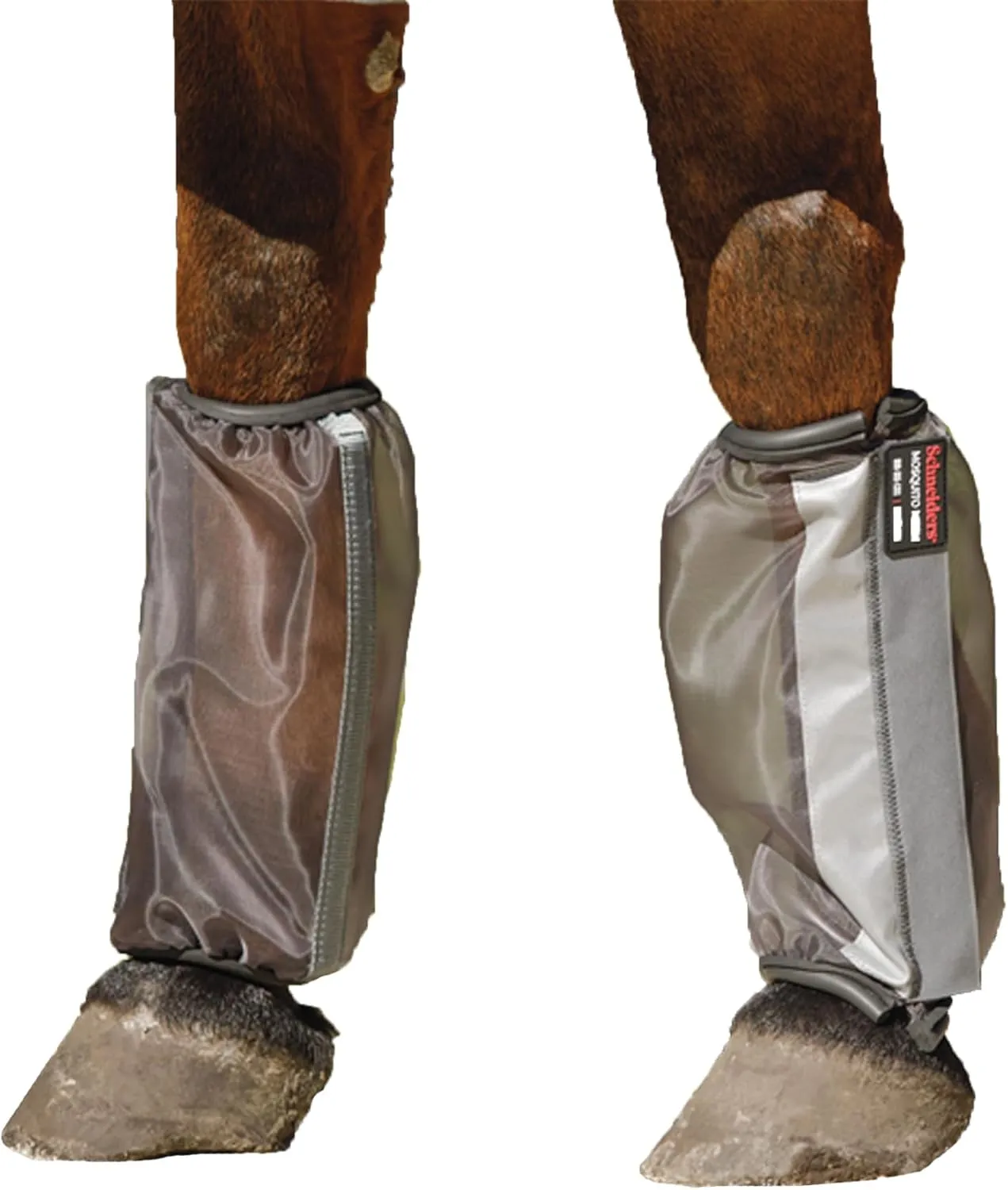 Schneiders Mosquito Mesh II Non-Fitted Horse Fly Boots | Set of 4 | Enhanced Leg Protection & Airflow | Reflective Safety Design | Color Gray