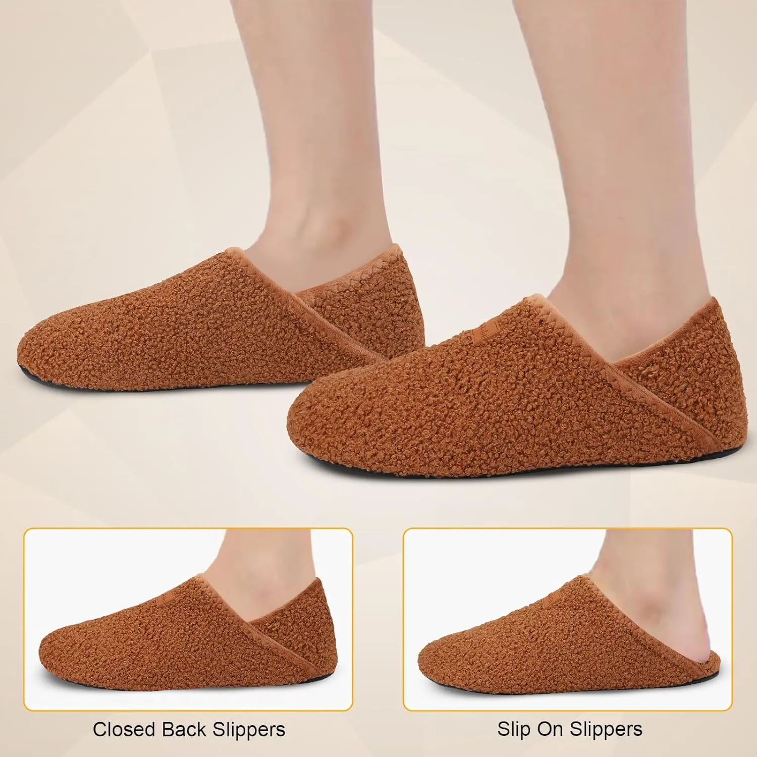 Scurtain Slippers for Women Men House Slipper Socks Lightweight Unisex Adults Barefoot Shoes Non-Slip Travel Slippers