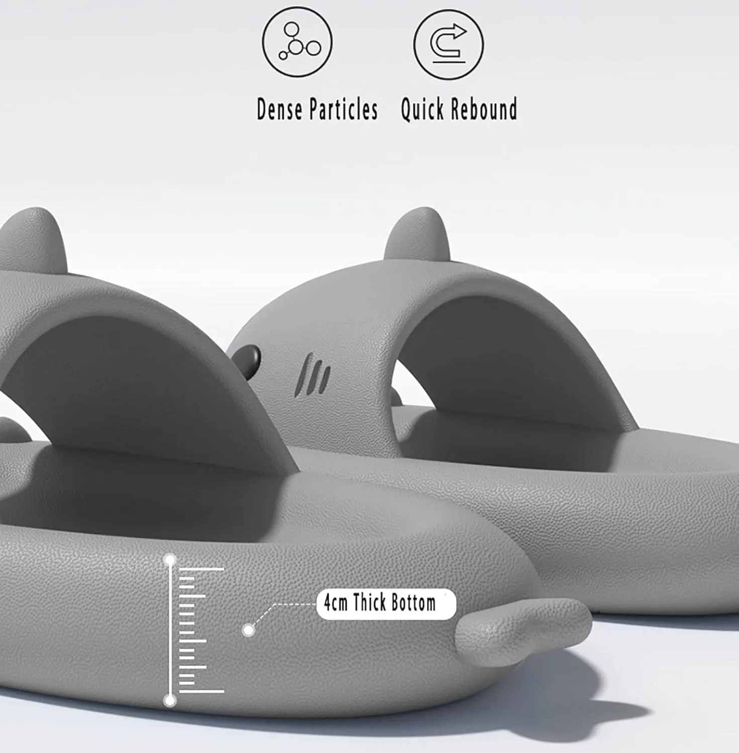Shark Slides Thickness Summer Upgrade Cute Cartoon Shark Slippers Non-Slip Open Toe Lightweight Sole Sandals Casual Unisex Beach Shoes for Women and Men