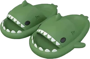 Shark Slides Thickness Summer Upgrade Cute Cartoon Shark Slippers Non-Slip Open Toe Lightweight Sole Sandals Casual Unisex Beach Shoes for Women and Men