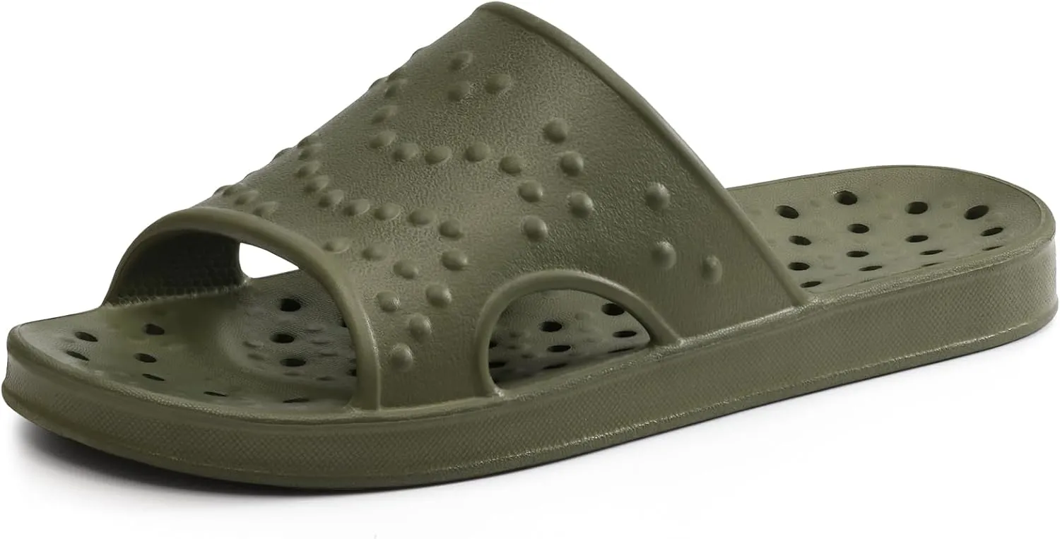 shevalues Shower Shoes for Women with Arch Support Quick Drying Pool Slides Lightweight Beach Sandals with Drain Holes