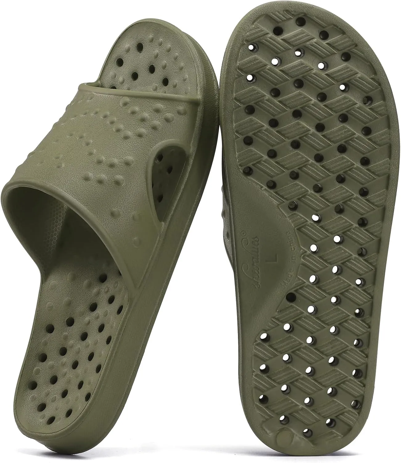 shevalues Shower Shoes for Women with Arch Support Quick Drying Pool Slides Lightweight Beach Sandals with Drain Holes